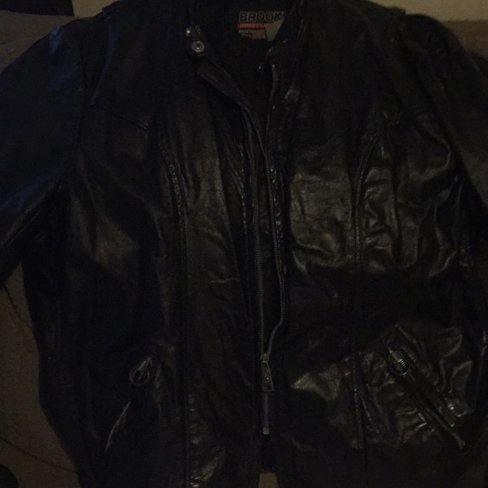 Brooks brothers men’s leather bomber jacket size46